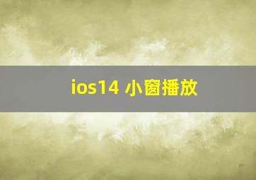 ios14 小窗播放